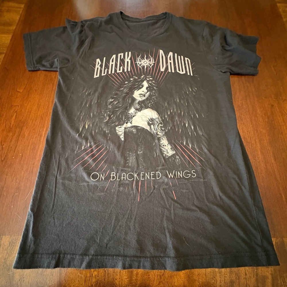Black Dawn "On Blackened Wings" T-Shirt Men's Small 2019 Metal Band Merch Winged
